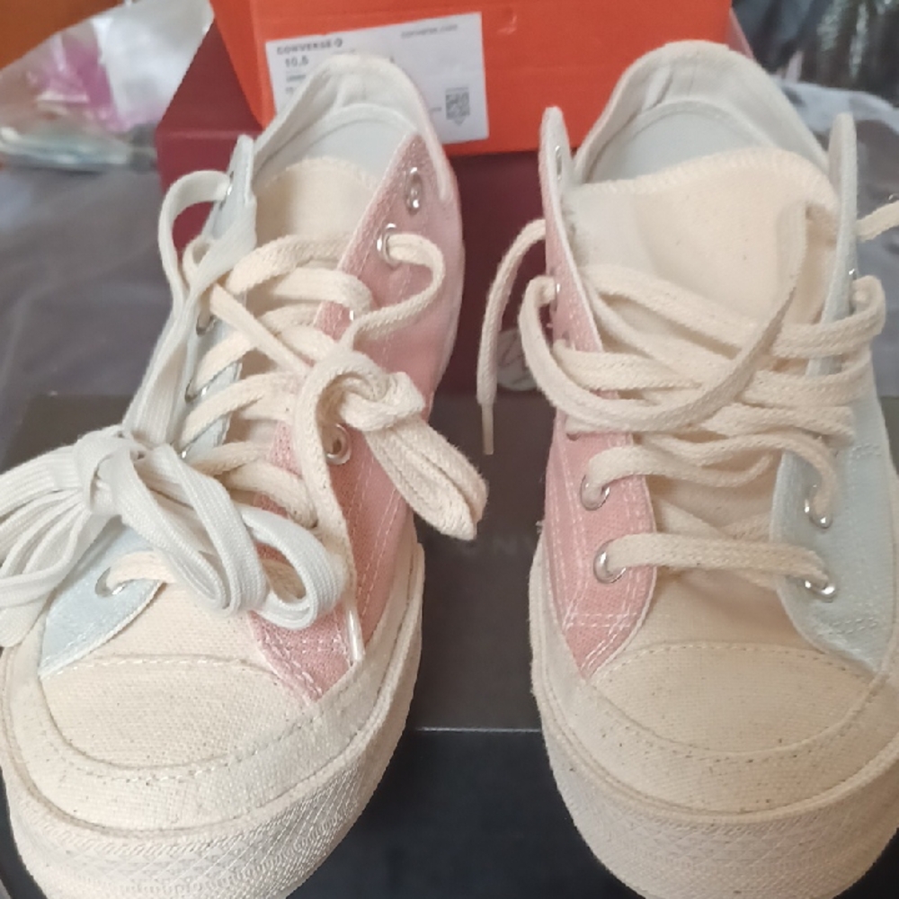 Converse Cream and Pastel Canvas Sneakers